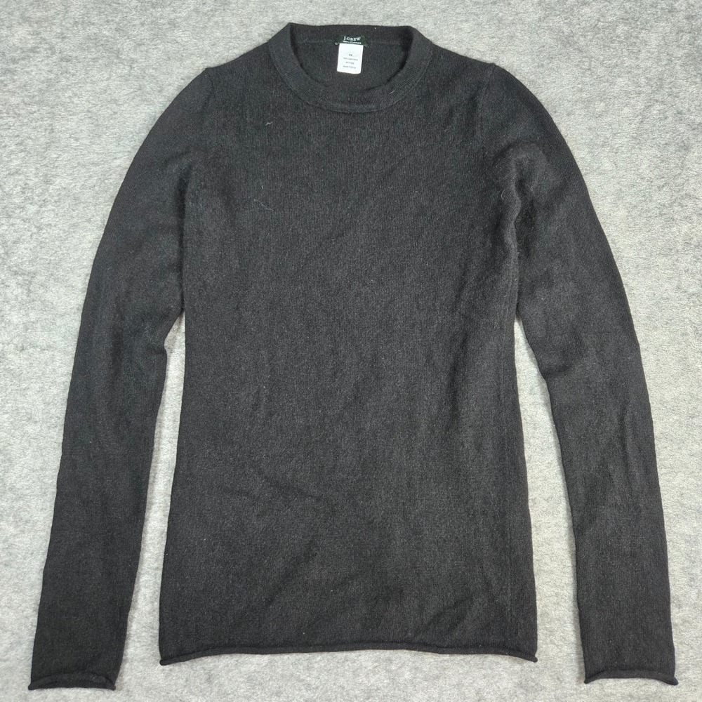 J.Crew Black 100% Cashmere Classic Crewneck Women Sweater XS